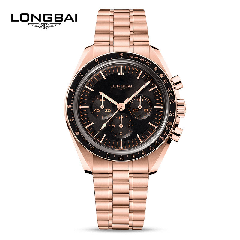 Ceas quartz pentru bărbați - cadran luminos, fereastră transparentă, curea din oțel inoxidabil, rezistență la apă 30M