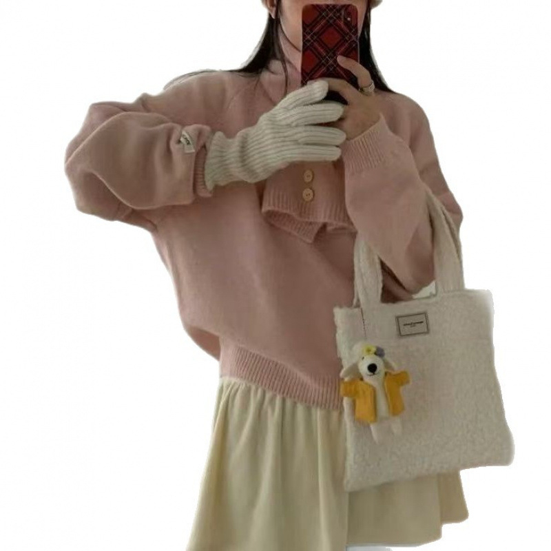 Pleteni pulover s kapuljom i šalom oko vrata, prugasti uzorak, mješavina poliestera i akrila, standardna duljina