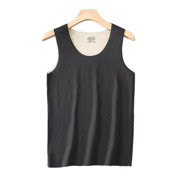 Topli vuneni svilenkasti prsluk, dvostruki melirani materijal, fleece podstava, okrugli ovratnik, debeli materijal 201-250 g/m², 90-95% poliestera.