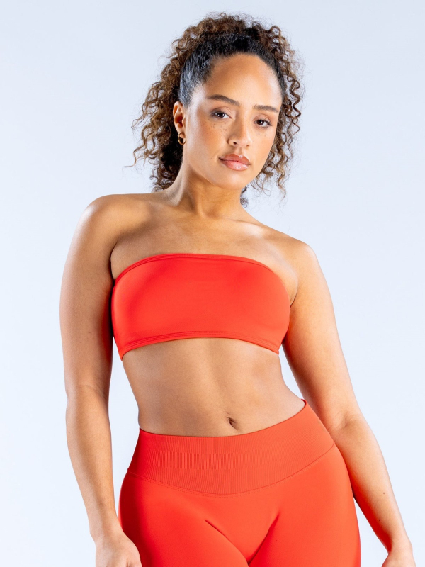 Elpojošs bezšuvju jogas tubo top bez plecu siksnas, īss griezums; neilona materiāls 90%, iekļauti krūšu spilventiņi