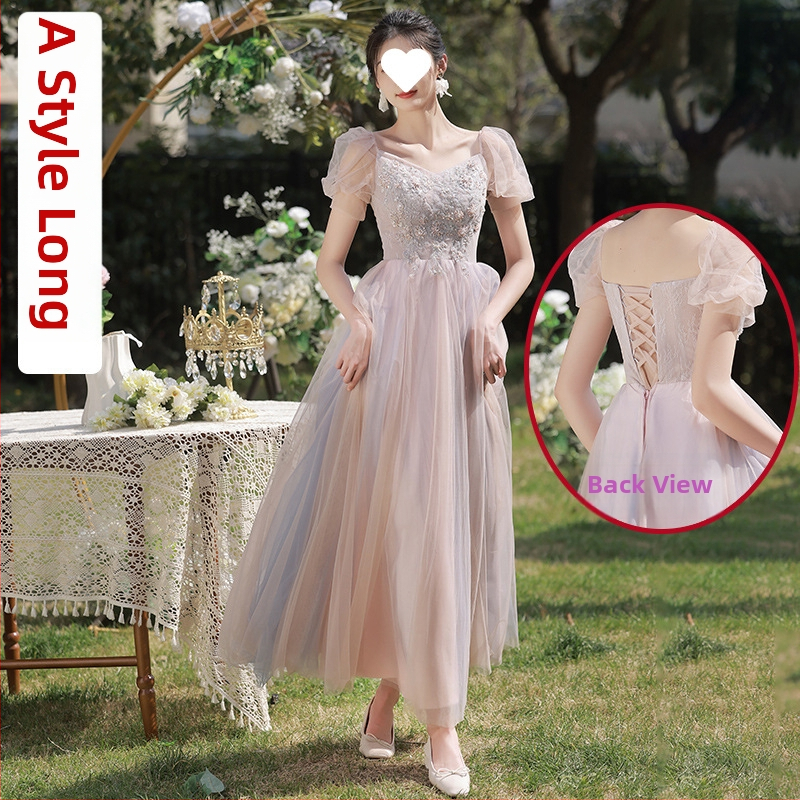 Jaunavedės suknelė, organza su triacetatu, aukštas liemuo, ilgas kirpimas, trumpomis rankovėmis