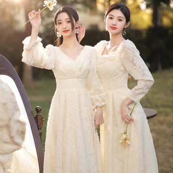 Koszorúslányruha, hosszú ujjú, poliészter, női fazon, ősz 2022