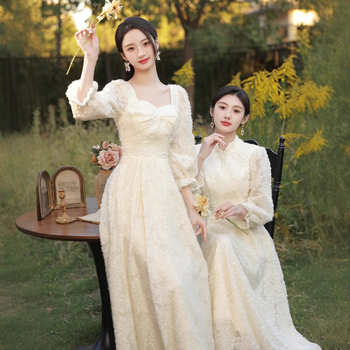 Koszorúslányruha, hosszú ujjú, poliészter, női fazon, ősz 2022