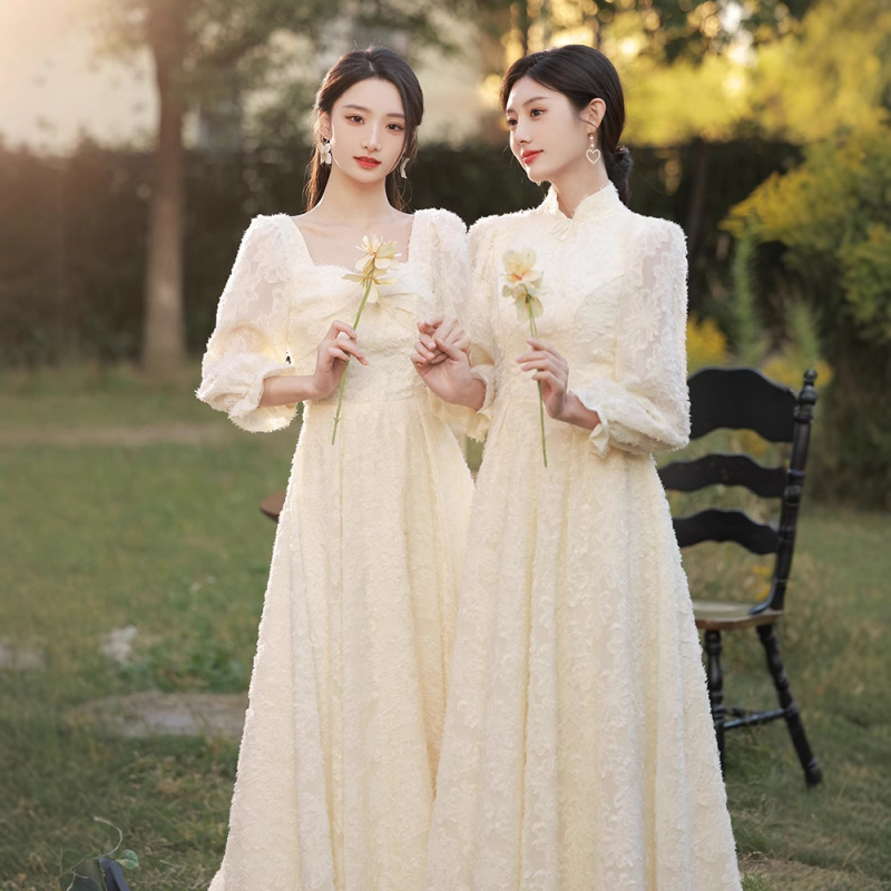 Koszorúslányruha, hosszú ujjú, poliészter, női fazon, ősz 2022