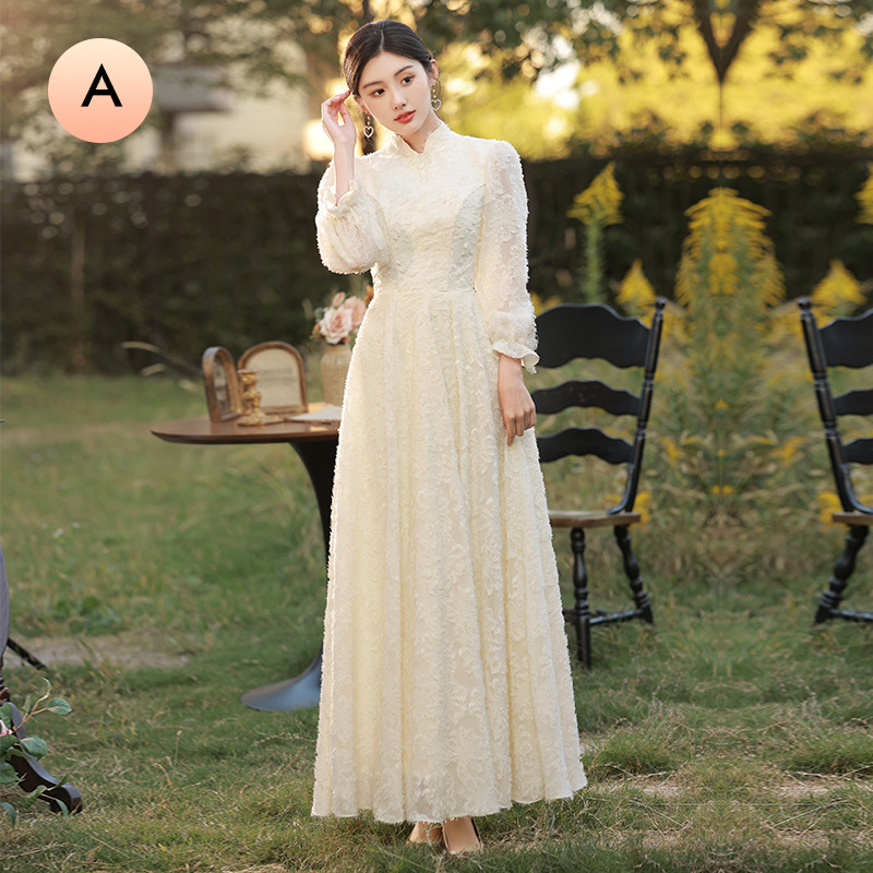 Koszorúslányruha, hosszú ujjú, poliészter, női fazon, ősz 2022