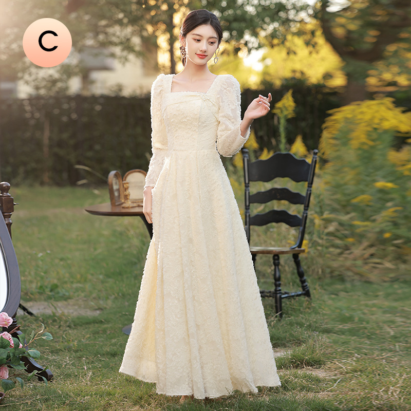 Koszorúslányruha, hosszú ujjú, poliészter, női fazon, ősz 2022