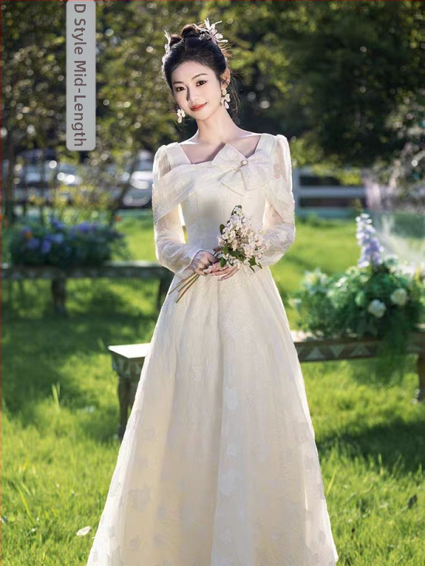 Nuotakos draugės suknelė — elegantiškas stilius, ilgos rankovės, kvadratinis iškirpimas, A linijos siluetas, poliesteris su elastanu, 2025