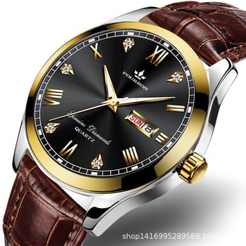 Ceas bărbătesc cu cadran mare, mișcare cuarț, rezistență la apă 30M, afișaj luminos, calendar