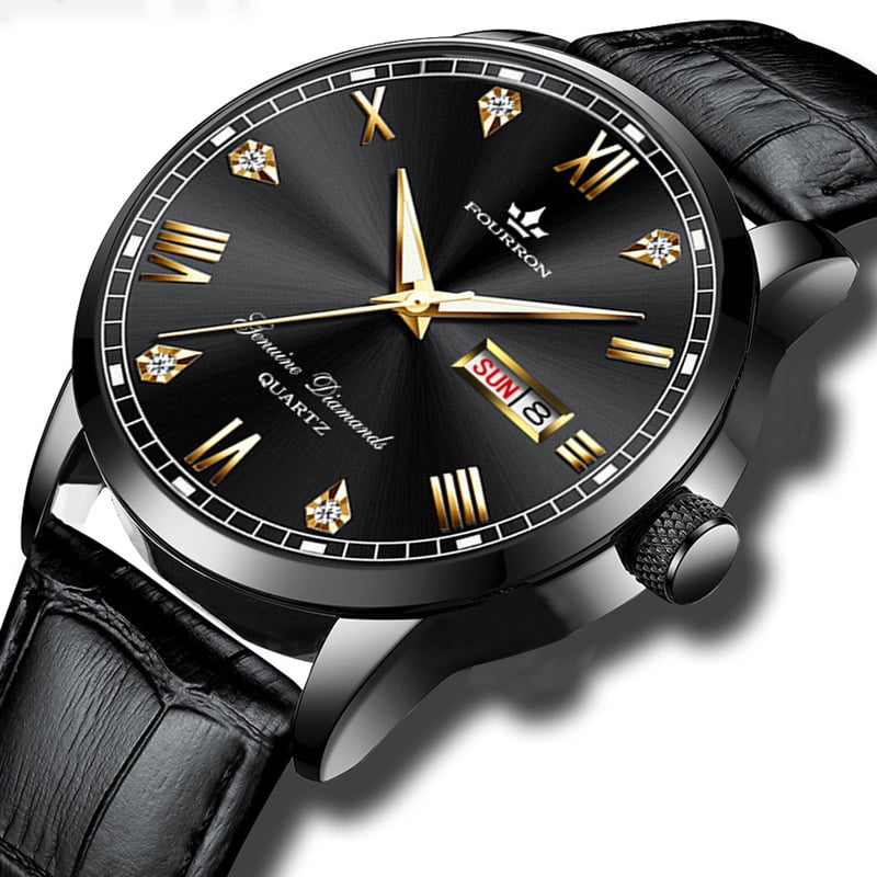 Ceas bărbătesc cu cadran mare, mișcare cuarț, rezistență la apă 30M, afișaj luminos, calendar