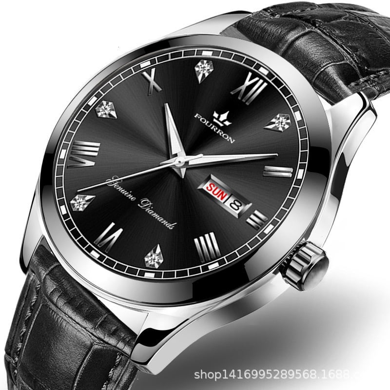 Ceas bărbătesc cu cadran mare, mișcare cuarț, rezistență la apă 30M, afișaj luminos, calendar