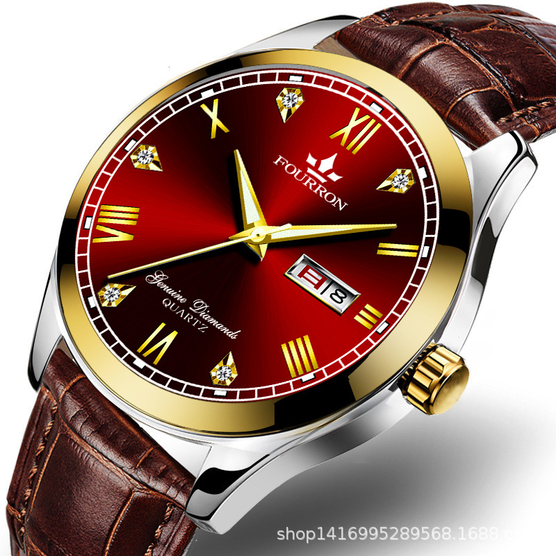 Ceas bărbătesc cu cadran mare, mișcare cuarț, rezistență la apă 30M, afișaj luminos, calendar