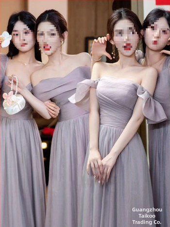 Pruutneitside kleit – A-liiniline lõige, U-kaelus, pikk kleit, satiin 395