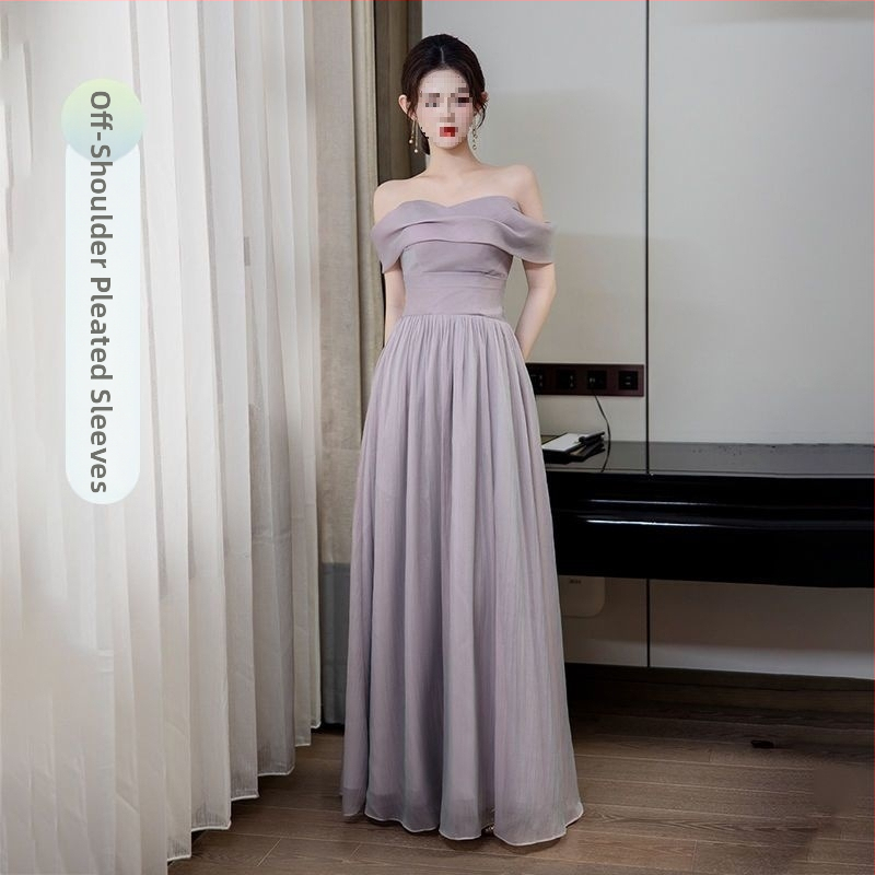 Pruutneitside kleit – A-liiniline lõige, U-kaelus, pikk kleit, satiin 395