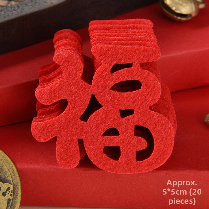 Durvju dekors ar veiksmes zīmi jaunu māju gadījumā – mini dekors durvīm, filcs materiāls, griešana, ķīniešu stils