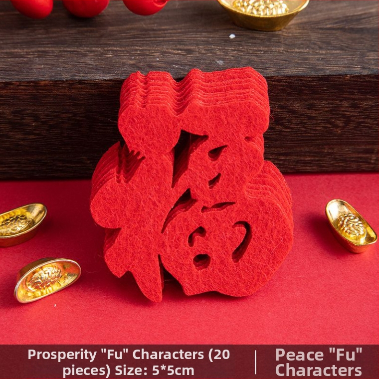 Durvju dekors ar veiksmes zīmi jaunu māju gadījumā – mini dekors durvīm, filcs materiāls, griešana, ķīniešu stils