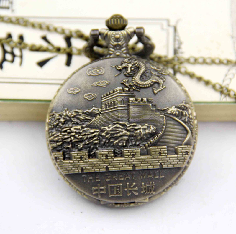 Ceas de buzunar Parkson cu 12 zodii, stil antic, mișcare quartz, carcasă din aliaj, rezistent la apă 10 m