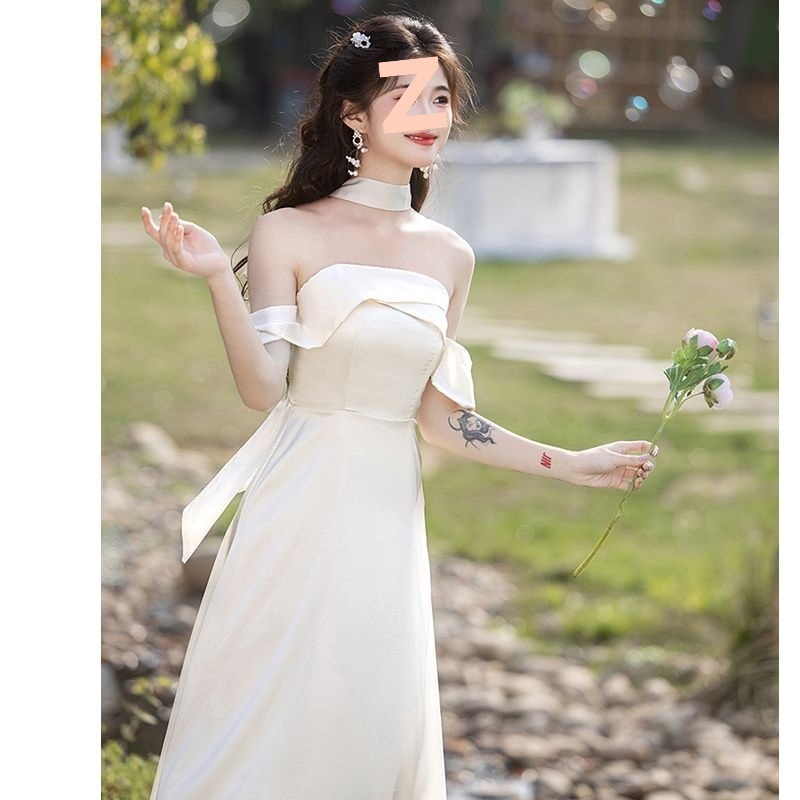 Koszorúslány ruha, Chenille és Spandex keverék, ujjatlan, hosszú ruha, tavasz 2025