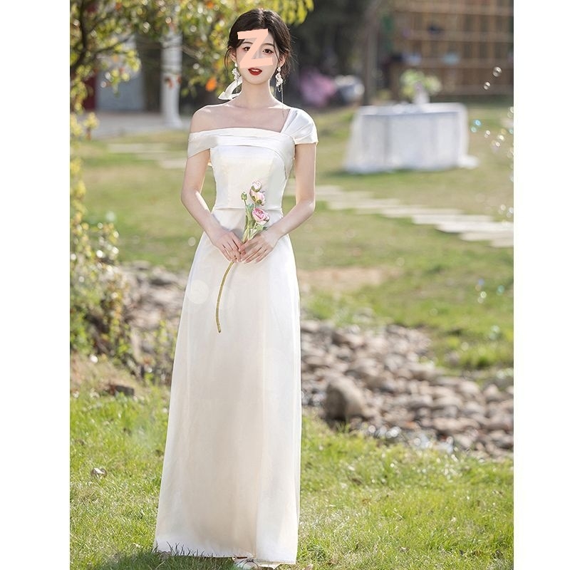 Koszorúslány ruha, Chenille és Spandex keverék, ujjatlan, hosszú ruha, tavasz 2025