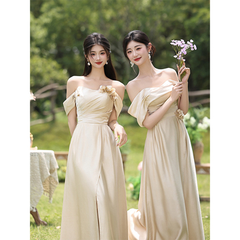 Pamergės suknelė šviežio ir saldaus stiliaus, be rankovių, juosmens linija viduryje, Mercerizuotas poliesterio audinys