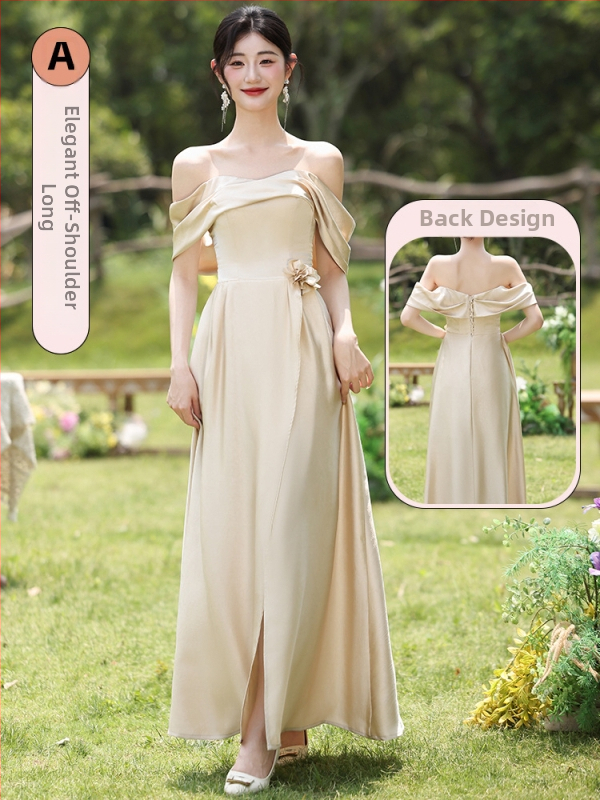 Pamergės suknelė šviežio ir saldaus stiliaus, be rankovių, juosmens linija viduryje, Mercerizuotas poliesterio audinys