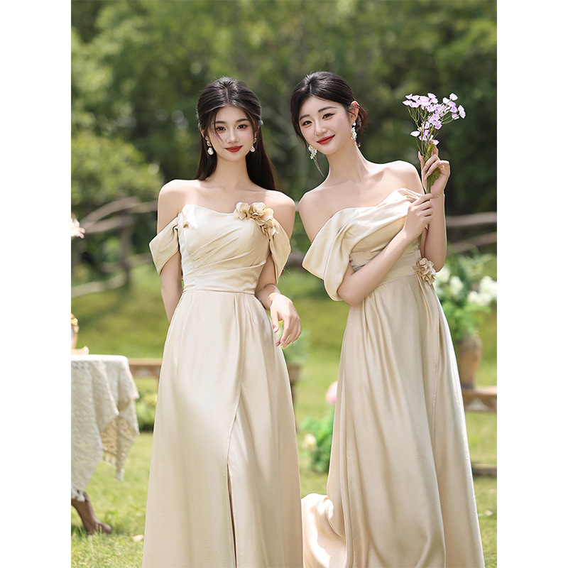 Pamergės suknelė šviežio ir saldaus stiliaus, be rankovių, juosmens linija viduryje, Mercerizuotas poliesterio audinys