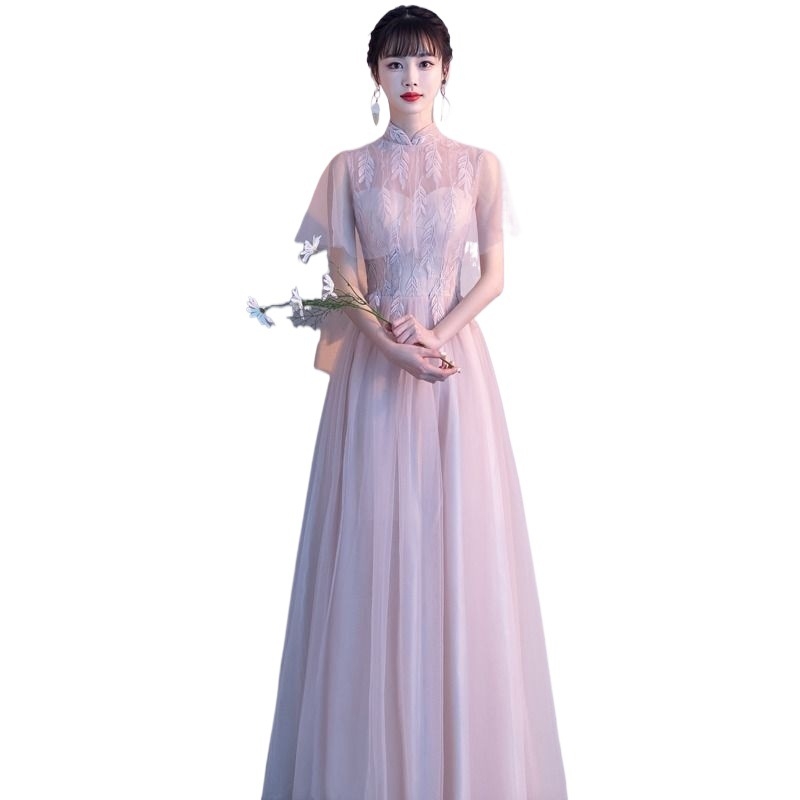 Pruutneitside kleit, pikk, A-liin, varrukateta, Chenille-Spandex kangas naistele