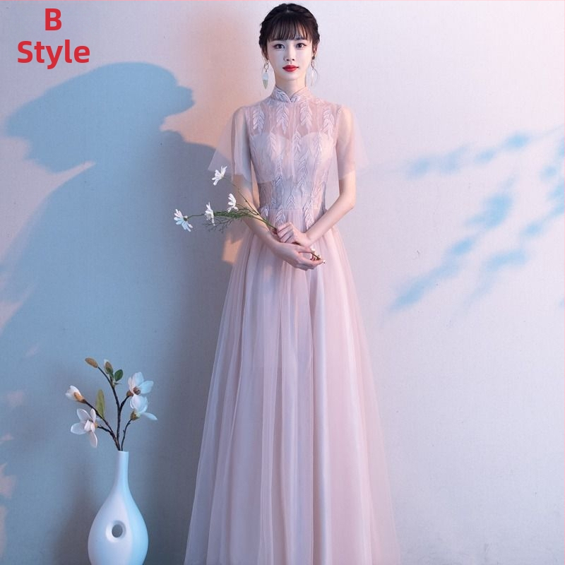 Pruutneitside kleit, pikk, A-liin, varrukateta, Chenille-Spandex kangas naistele