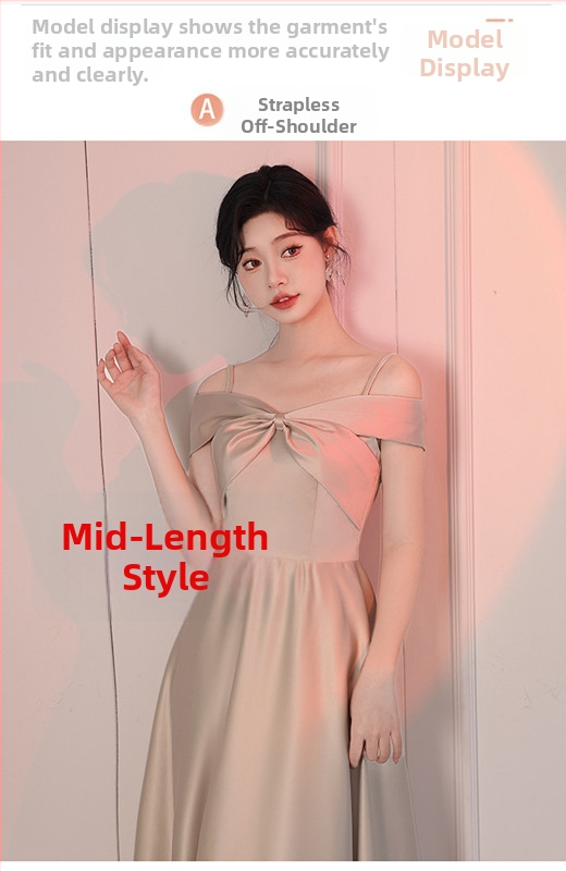 Jaunosios palydos suknelė, ilga, satinas, pavasario–vasaros 2024