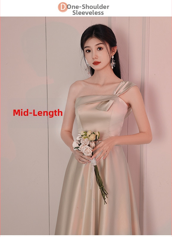 Jaunosios palydos suknelė, ilga, satinas, pavasario–vasaros 2024