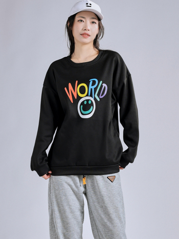 Sieviešu flīses džemperis ar apaļu kaklu, brīvs piegriezums, garas piedurknes, poliesters