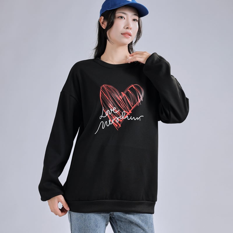 Sieviešu flīses džemperis ar apaļu kaklu, brīvs piegriezums, garas piedurknes, poliesters