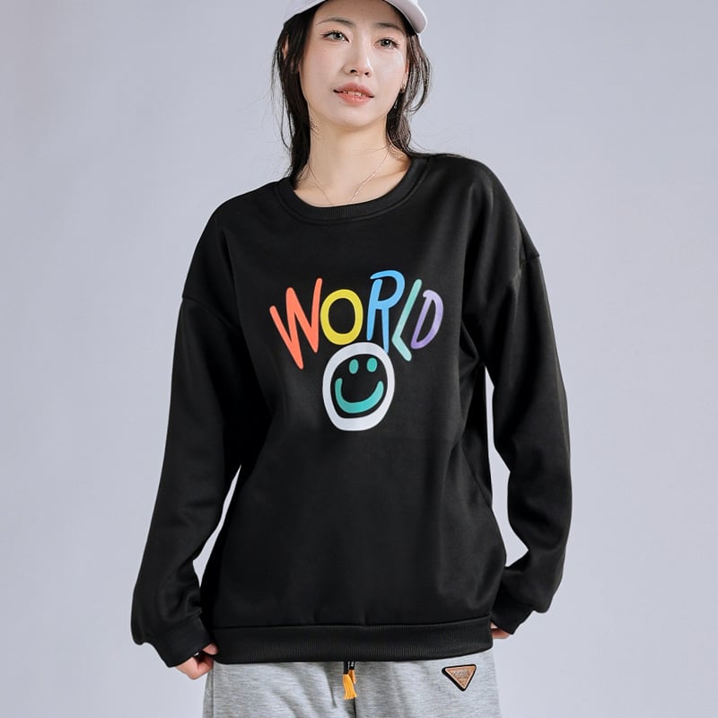 Sieviešu flīses džemperis ar apaļu kaklu, brīvs piegriezums, garas piedurknes, poliesters