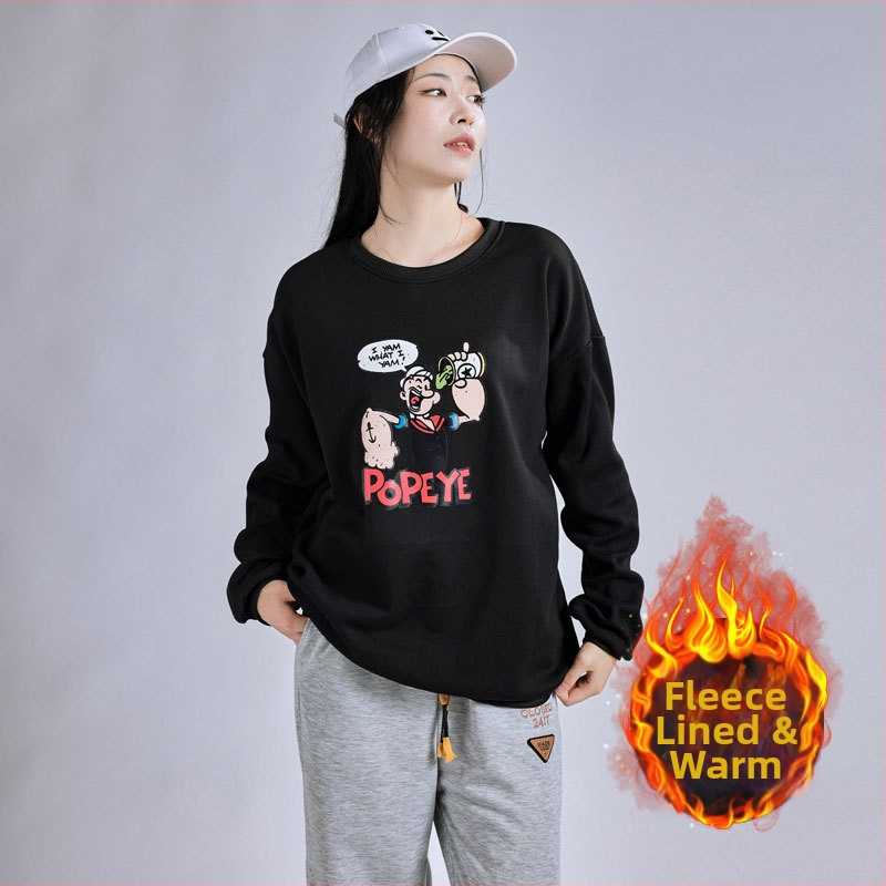 Sieviešu flīses džemperis ar apaļu kaklu, brīvs piegriezums, garas piedurknes, poliesters