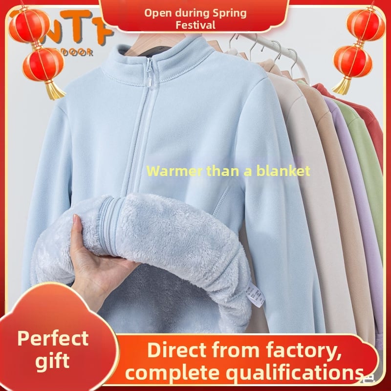 Fleece jaka ar kapuci, svītrainā raksts, silta un vēju izturīga, poliestera oderes