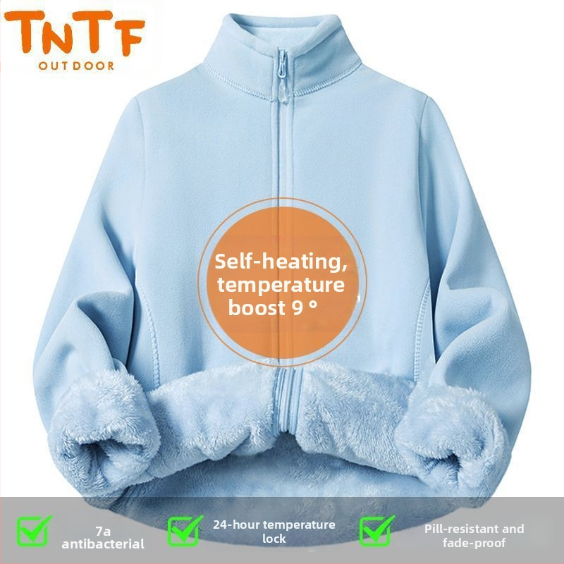 Fleece jaka ar kapuci, svītrainā raksts, silta un vēju izturīga, poliestera oderes