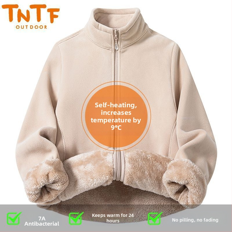 Fleece jaka ar kapuci, svītrainā raksts, silta un vēju izturīga, poliestera oderes