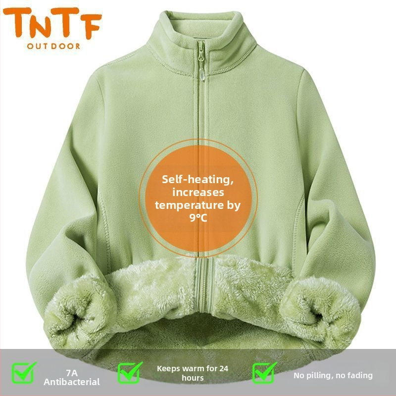 Fleece jaka ar kapuci, svītrainā raksts, silta un vēju izturīga, poliestera oderes