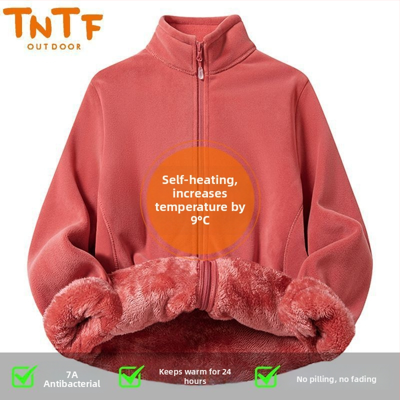 Fleece jaka ar kapuci, svītrainā raksts, silta un vēju izturīga, poliestera oderes