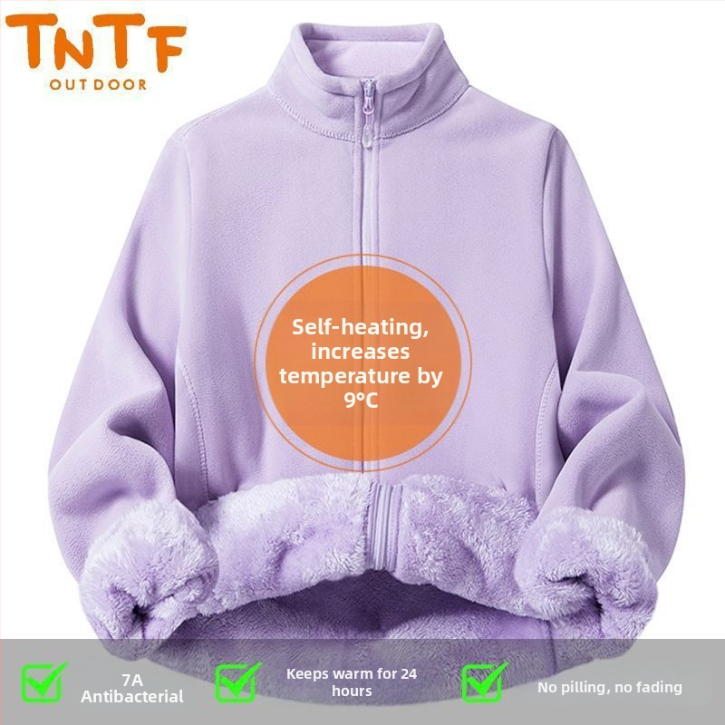 Fleece jaka ar kapuci, svītrainā raksts, silta un vēju izturīga, poliestera oderes