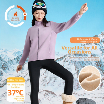 Flīsa jaka ar stāvošu apkakli ziemai un rudenim, unisex, divpusēja samta oderējums, 30–50% kašmīrs