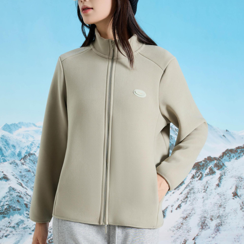 Flīsa jaka ar stāvošu apkakli ziemai un rudenim, unisex, divpusēja samta oderējums, 30–50% kašmīrs