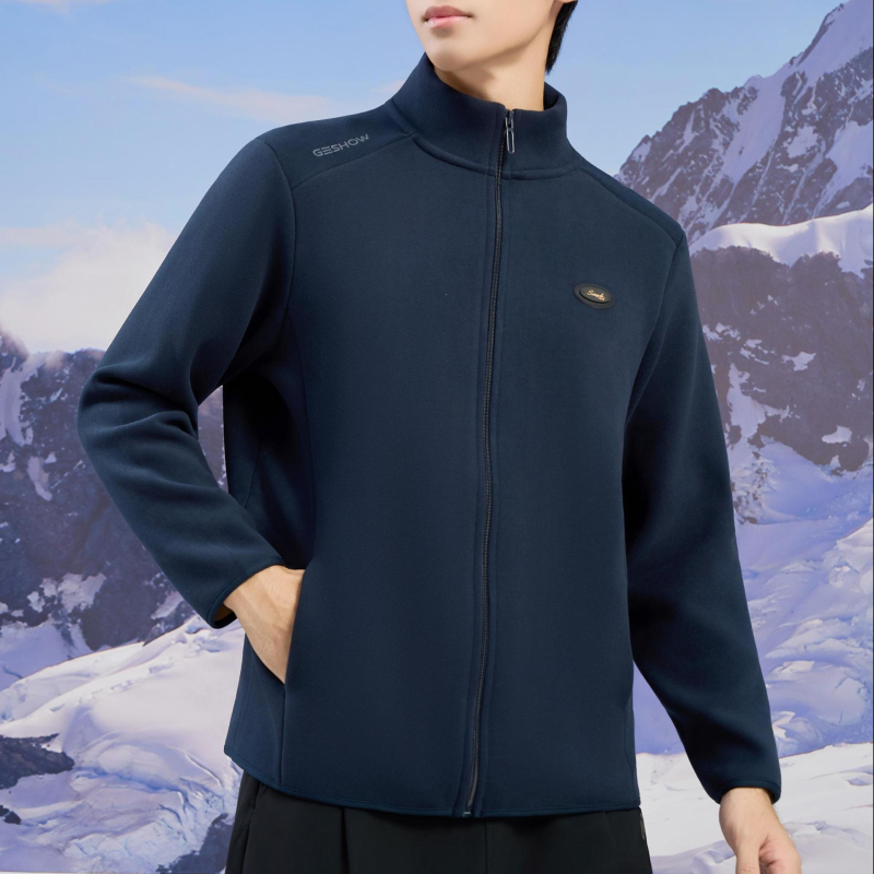 Flīsa jaka ar stāvošu apkakli ziemai un rudenim, unisex, divpusēja samta oderējums, 30–50% kašmīrs