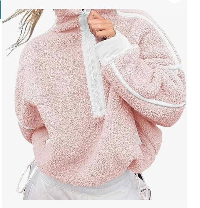 Női kapucnis pulóver cipzárral, hosszú ujjú, álló gallér, colorblock mintázat, zsebek