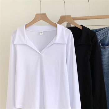 Krekliņš ar polo apkakli, garas piedurknes, slaida silueta, 90-95% kokvilna