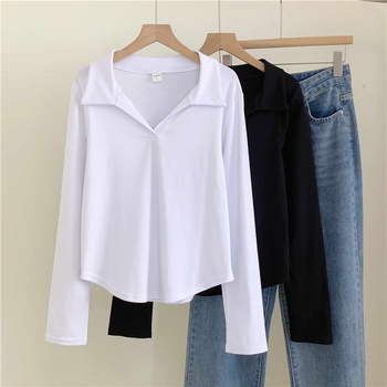 Krekliņš ar polo apkakli, garas piedurknes, slaida silueta, 90-95% kokvilna