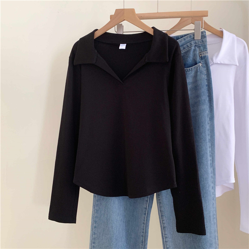 Krekliņš ar polo apkakli, garas piedurknes, slaida silueta, 90-95% kokvilna