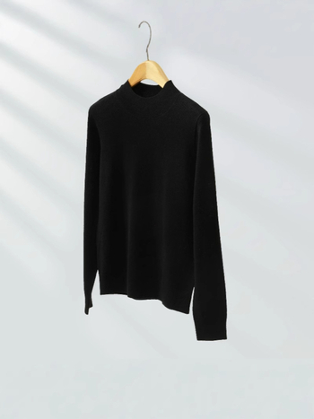 Sievietes biezi vilnas džemperis ar pus augstu apkakli, 95% vilna, rudens 2024