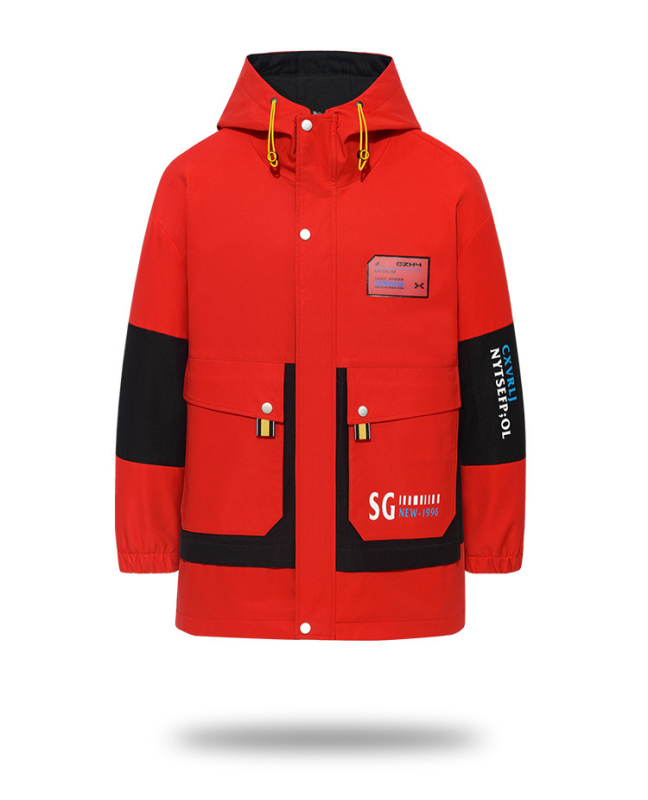 Meeste talvekapuutsiga jope fleecevoodriga, vaba lõige, ees tõmblukk, tuulekindel