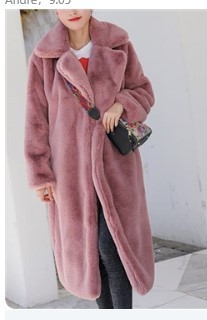 Sievietes garš mēteļis no mākslīgās kažokādas ar Rex izskatu, garums 80–100 cm, apkakles tipa jaka, pilsētas stils