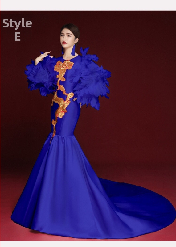 Hiina stiilis õhtukleit, varrukateta, sügav V-kaelus, tikandid, pikk A-liiniga